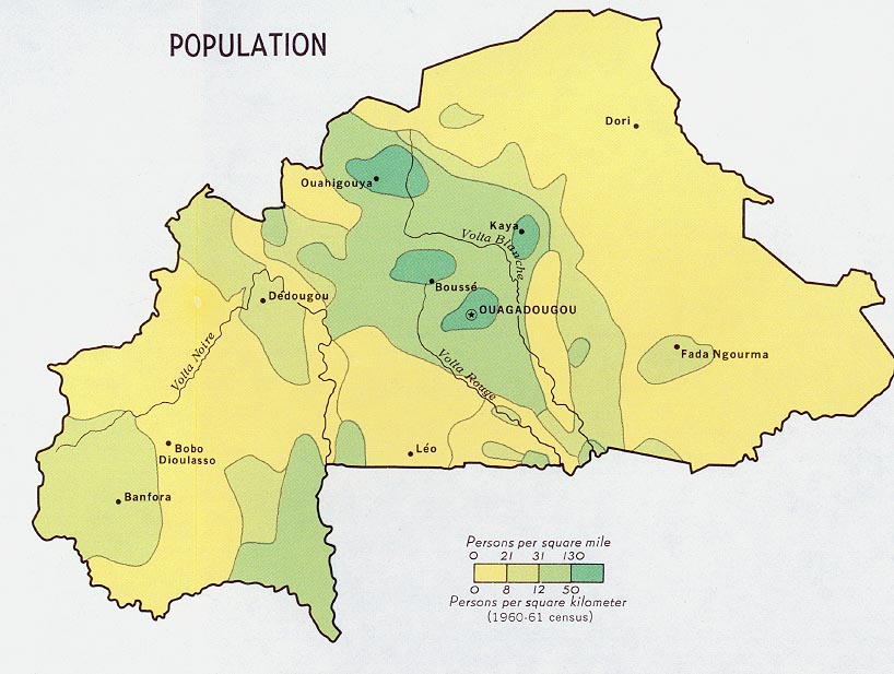 burkiana faso population carte 1968